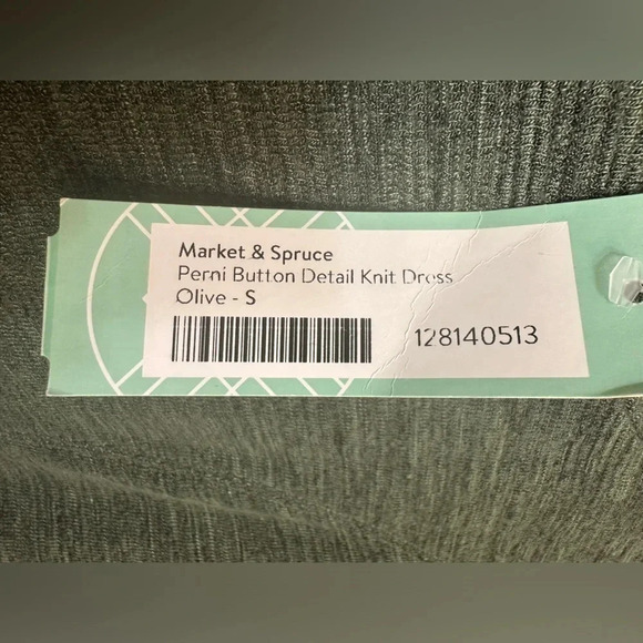 Stitch Fix Market And Spruce Perni Button Detail Knit Dress, Heather Green NWT - Picture 4 of 7
